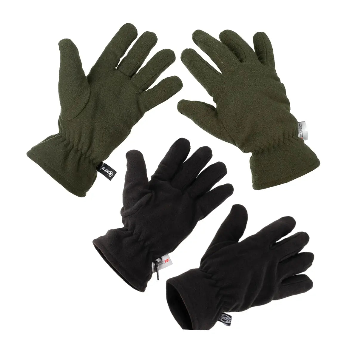 Handschuhe Fleece oliv & schwarz